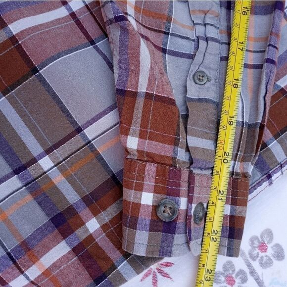 Eddie Bauer Classic Fit Plaid Gray Brown Longsleev - Picture 6 of 9